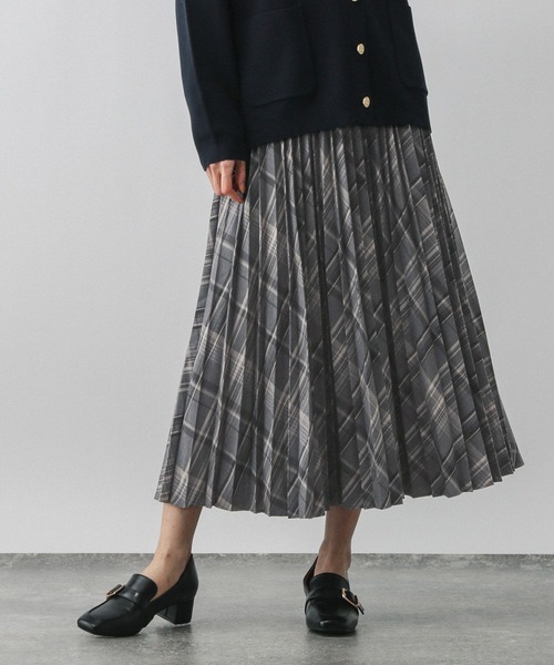 プリーツプリーズ 9月新作 黒色柄スカート3サイズ プリーツプリーズ 9
