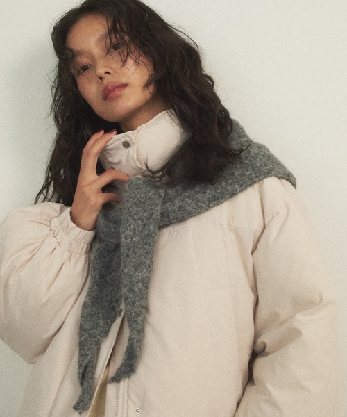 トライアングルウール混ニットショール（ストール/ショール）｜Shelly