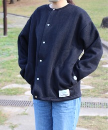 DISCUS ATHLETIC | 【DISCUS ATHLETIC/ディスカス アスレチック】インレイ裏毛シャギーボンディング配色ノーカラージャケット(カーディガン/ボレロ)