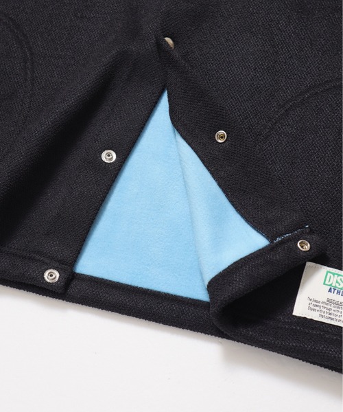 DISCUS ATHLETIC（ディスカス　アスレチック）の「【DISCUS ATHLETIC/ディスカス アスレチック】インレイ裏毛シャギーボンディング配色ノーカラージャケット（カーディガン/ボレロ・レディース・ブラック/グレー/ブルー・MEDIUM/LARGE）」の15枚目の写真