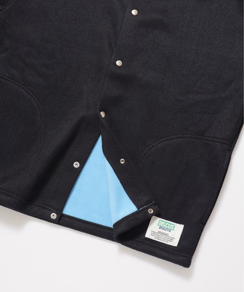 DISCUS ATHLETIC（ディスカス　アスレチック）の「【DISCUS ATHLETIC/ディスカス アスレチック】インレイ裏毛シャギーボンディング配色ノーカラージャケット（カーディガン/ボレロ・レディース・ブラック/グレー/ブルー・MEDIUM/LARGE）」の16枚目の写真