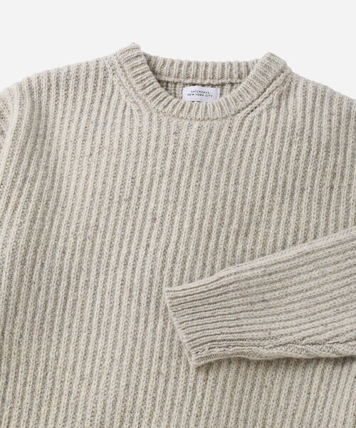 Saturdays NYC（サタデーズ ニューヨークシティ ）の「Atkins Speckled Sweater（ニット/セーター・メンズ・ワイン/オフホワイト・L/M/XL/S）」の3枚目の写真