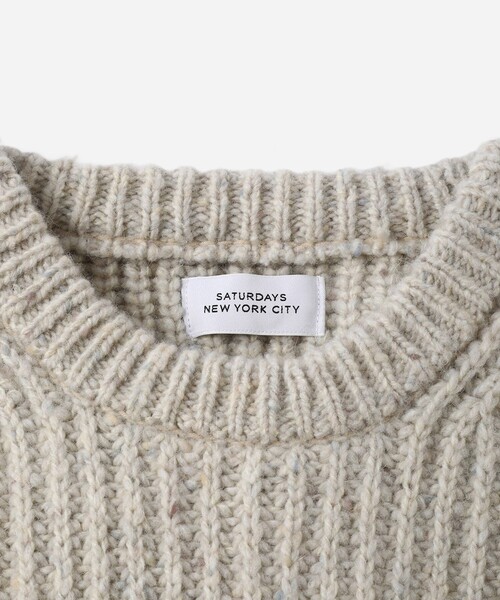 Saturdays NYC（サタデーズ ニューヨークシティ ）の「Atkins Speckled Sweater（ニット/セーター・メンズ・ワイン/オフホワイト・L/M/XL/S）」の5枚目の写真