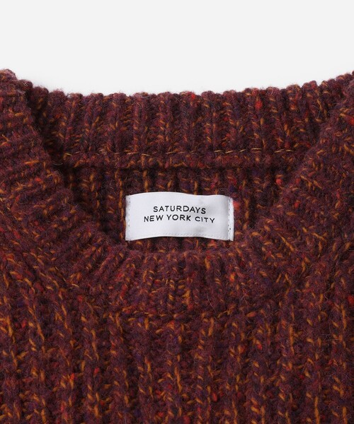 Saturdays NYC（サタデーズ ニューヨークシティ ）の「Atkins Speckled Sweater（ニット/セーター・メンズ・ワイン/オフホワイト・L/M/XL/S）」の6枚目の写真