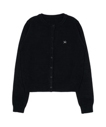 TCM mini logo knit cardigan (black)