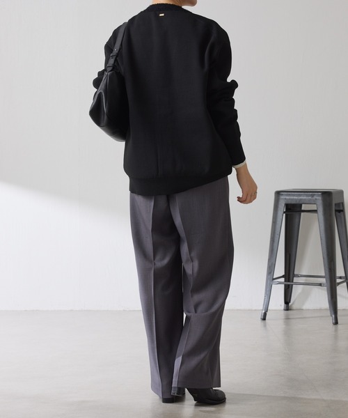 COLLAGE GALLARDAGALANTE（コラージュガリャルダガランテ）の「ハーフミラノニットカーディガン/WEB限定カラー展開（カーディガン/ボレロ・レディース・オフホワイト/オレンジ/ブラック/ダークブラウン・FREE）」の19枚目の写真