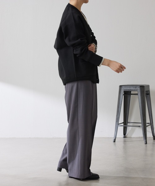 COLLAGE GALLARDAGALANTE（コラージュガリャルダガランテ）の「ハーフミラノニットカーディガン/WEB限定カラー展開（カーディガン/ボレロ・レディース・オフホワイト/オレンジ/ブラック/ダークブラウン・FREE）」の20枚目の写真