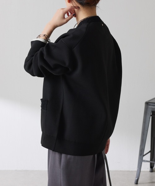 COLLAGE GALLARDAGALANTE（コラージュガリャルダガランテ）の「ハーフミラノニットカーディガン/WEB限定カラー展開（カーディガン/ボレロ・レディース・オフホワイト/オレンジ/ブラック/ダークブラウン・FREE）」の15枚目の写真