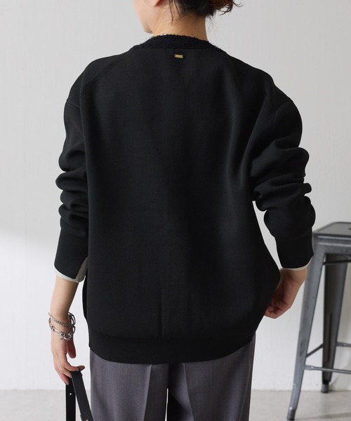 COLLAGE GALLARDAGALANTE（コラージュガリャルダガランテ）の「ハーフミラノニットカーディガン/WEB限定カラー展開（カーディガン/ボレロ・レディース・オフホワイト/オレンジ/ブラック/ダークブラウン・FREE）」の16枚目の写真