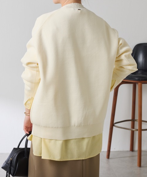 COLLAGE GALLARDAGALANTE（コラージュガリャルダガランテ）の「ハーフミラノニットカーディガン/WEB限定カラー展開（カーディガン/ボレロ・レディース・オフホワイト/オレンジ/ブラック/ダークブラウン・FREE）」の8枚目の写真