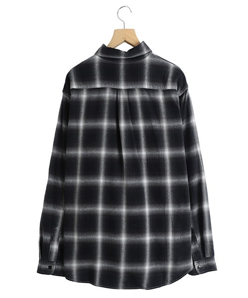 REMI RELIEF NAVY LABEL（レミレリーフネイビーレーベル）の「REMI RELIEF NAVY LABEL / レミレリーフ ネイビーレーベル：オンブレネルチェックシャツ：RN29373074AK[STD]（シャツ/ブラウス・メンズ・ネイビー/ブラック/ブラウン・M/L）」の4枚目の写真