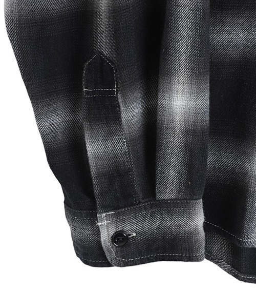 REMI RELIEF NAVY LABEL（レミレリーフネイビーレーベル）の「REMI RELIEF NAVY LABEL / レミレリーフ ネイビーレーベル：オンブレネルチェックシャツ：RN29373074AK[STD]（シャツ/ブラウス・メンズ・ネイビー/ブラック/ブラウン・M/L）」の6枚目の写真