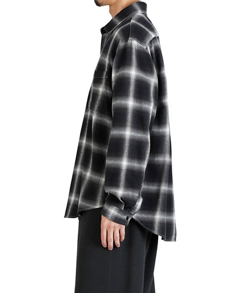 REMI RELIEF NAVY LABEL（レミレリーフネイビーレーベル）の「REMI RELIEF NAVY LABEL / レミレリーフ ネイビーレーベル：オンブレネルチェックシャツ：RN29373074AK[STD]（シャツ/ブラウス・メンズ・ネイビー/ブラック/ブラウン・M/L）」の10枚目の写真