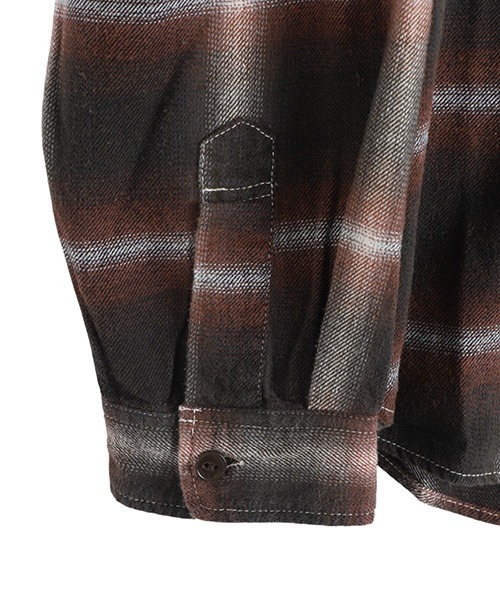 REMI RELIEF NAVY LABEL（レミレリーフネイビーレーベル）の「REMI RELIEF NAVY LABEL / レミレリーフ ネイビーレーベル：オンブレネルチェックシャツ：RN29373074AK[STD]（シャツ/ブラウス・メンズ・ネイビー/ブラック/ブラウン・M/L）」の15枚目の写真