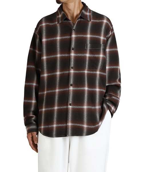 REMI RELIEF NAVY LABEL（レミレリーフネイビーレーベル）の「REMI RELIEF NAVY LABEL / レミレリーフ ネイビーレーベル：オンブレネルチェックシャツ：RN29373074AK[STD]（シャツ/ブラウス・メンズ・ネイビー/ブラック/ブラウン・M/L）」の18枚目の写真