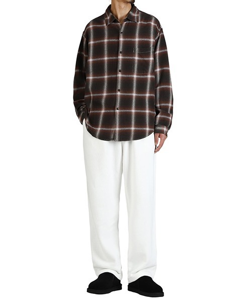 REMI RELIEF NAVY LABEL（レミレリーフネイビーレーベル）の「REMI RELIEF NAVY LABEL / レミレリーフ ネイビーレーベル：オンブレネルチェックシャツ：RN29373074AK[STD]（シャツ/ブラウス・メンズ・ネイビー/ブラック/ブラウン・M/L）」の21枚目の写真