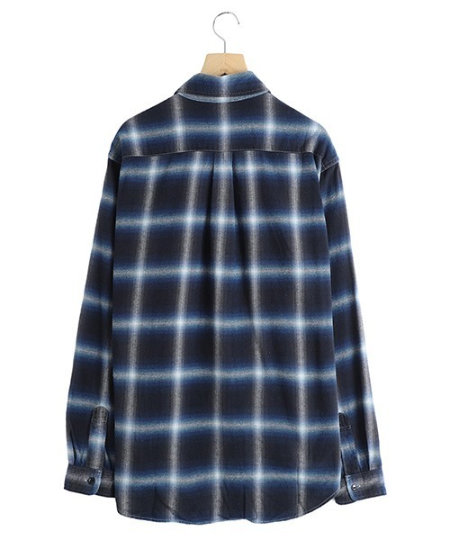 REMI RELIEF NAVY LABEL（レミレリーフネイビーレーベル）の「REMI RELIEF NAVY LABEL / レミレリーフ ネイビーレーベル：オンブレネルチェックシャツ：RN29373074AK[STD]（シャツ/ブラウス・メンズ・ネイビー/ブラック/ブラウン・M/L）」の22枚目の写真
