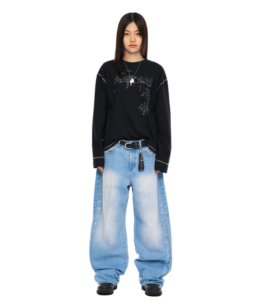 AAKAM(アーカム)の「Typography Long Sleeve (Black)(Tシャツ/カットソー・レディース・その他・1/2)」の4枚目の写真