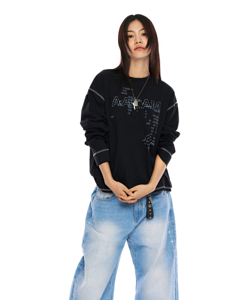 AAKAM(アーカム)の「Typography Long Sleeve (Black)(Tシャツ/カットソー・レディース・その他・1/2)」の7枚目の写真