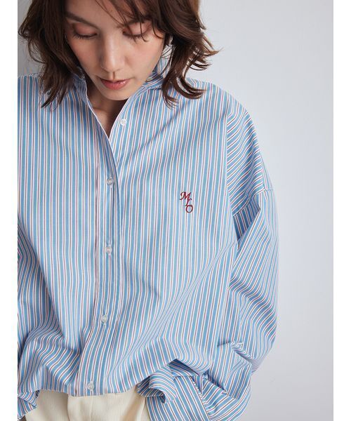 Mila Owen(ミラオーウェン)の「2WAYカシュクールーオーバーサイズシャツ(シャツ/ブラウス・レディース・ホワイト/ミント/ブルー/ピンク/ネイビー・1/0)」の6枚目の写真