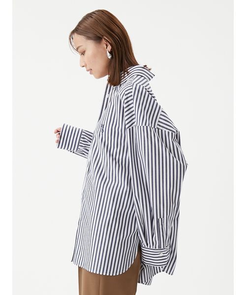 Mila Owen(ミラオーウェン)の「2WAYカシュクールーオーバーサイズシャツ(シャツ/ブラウス・レディース・ホワイト/ミント/ブルー/ピンク/ネイビー・1/0)」の7枚目の写真