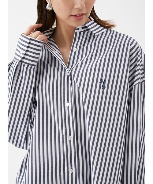 Mila Owen(ミラオーウェン)の「2WAYカシュクールーオーバーサイズシャツ(シャツ/ブラウス・レディース・ホワイト/ミント/ブルー/ピンク/ネイビー・1/0)」の9枚目の写真