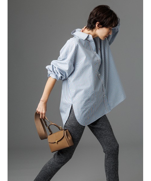 Mila Owen(ミラオーウェン)の「2WAYカシュクールーオーバーサイズシャツ(シャツ/ブラウス・レディース・ホワイト/ミント/ブルー/ピンク/ネイビー・1/0)」の3枚目の写真