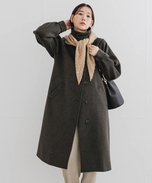 F by ROSSO(エフバイロッソ)の「F by ROSSO 『UR TECH』ビーバーステンカラーロングコート(ステンカラーコート・レディース・ブラック/ブラウン・FREE)」の20枚目の写真