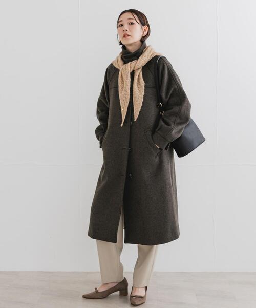 F by ROSSO(エフバイロッソ)の「F by ROSSO 『UR TECH』ビーバーステンカラーロングコート(ステンカラーコート・レディース・ブラック/ブラウン・FREE)」の18枚目の写真