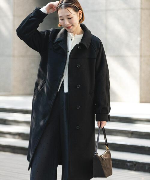 F by ROSSO(エフバイロッソ)の「F by ROSSO 『UR TECH』ビーバーステンカラーロングコート(ステンカラーコート・レディース・ブラック/ブラウン・FREE)」の11枚目の写真