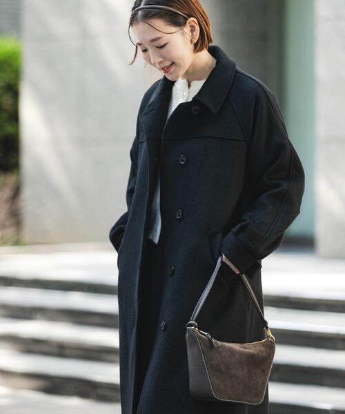 F by ROSSO(エフバイロッソ)の「F by ROSSO 『UR TECH』ビーバーステンカラーロングコート(ステンカラーコート・レディース・ブラック/ブラウン・FREE)」の10枚目の写真