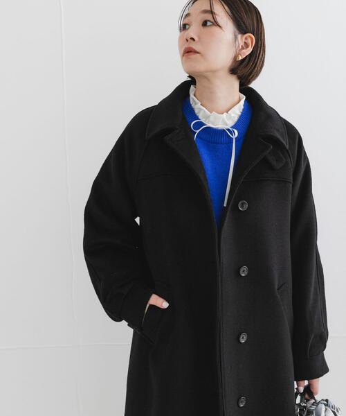 F by ROSSO(エフバイロッソ)の「F by ROSSO 『UR TECH』ビーバーステンカラーロングコート(ステンカラーコート・レディース・ブラック/ブラウン・FREE)」の8枚目の写真