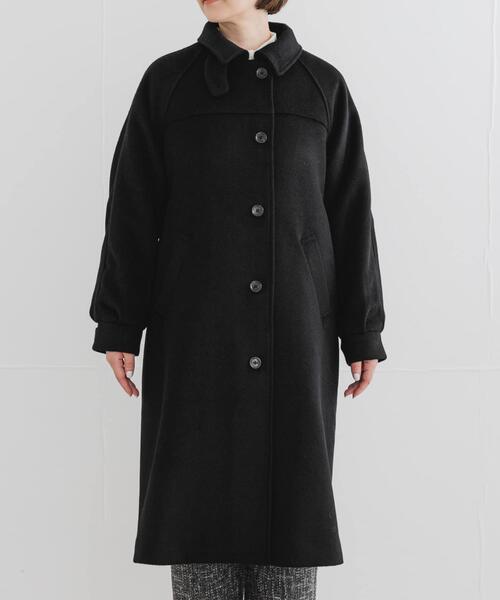F by ROSSO(エフバイロッソ)の「F by ROSSO 『UR TECH』ビーバーステンカラーロングコート(ステンカラーコート・レディース・ブラック/ブラウン・FREE)」の4枚目の写真