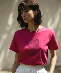 ハートプラネット1 グラフィック半袖Tシャツ [ピンク]