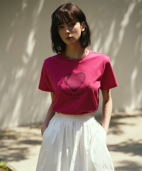 THE GREEN LAB（ザグリーンラボ）の「ハートプラネット1 グラフィック半袖Tシャツ [ピンク]（Tシャツ/カットソー・レディース・その他・FREE）」の5枚目の写真