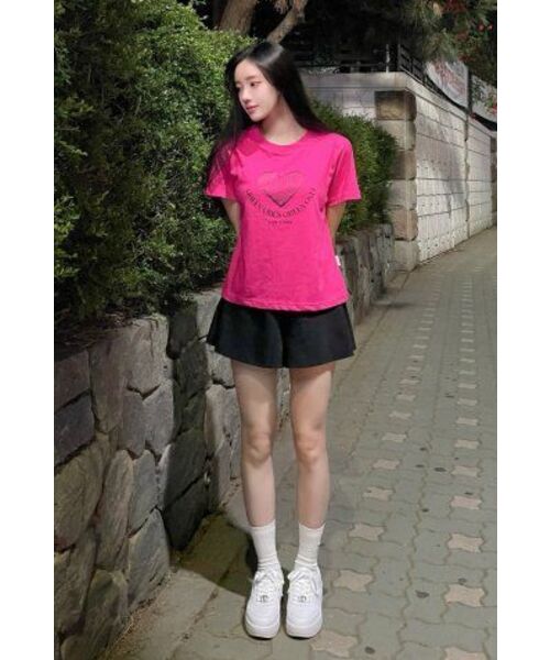 THE GREEN LAB（ザグリーンラボ）の「ハートプラネット1 グラフィック半袖Tシャツ [ピンク]（Tシャツ/カットソー・レディース・その他・FREE）」の15枚目の写真