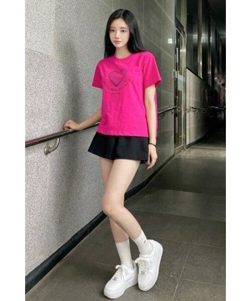 THE GREEN LAB（ザグリーンラボ）の「ハートプラネット1 グラフィック半袖Tシャツ [ピンク]（Tシャツ/カットソー・レディース・その他・FREE）」の18枚目の写真