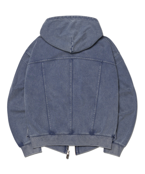 NOMANUAL(NOMANUAL)の「VINTAGE LAYER HOODED ZIP-UP - WASHED NAVY(パーカー・レディース・その他・SMALL/MEDIUM/LARGE)」の2枚目の写真