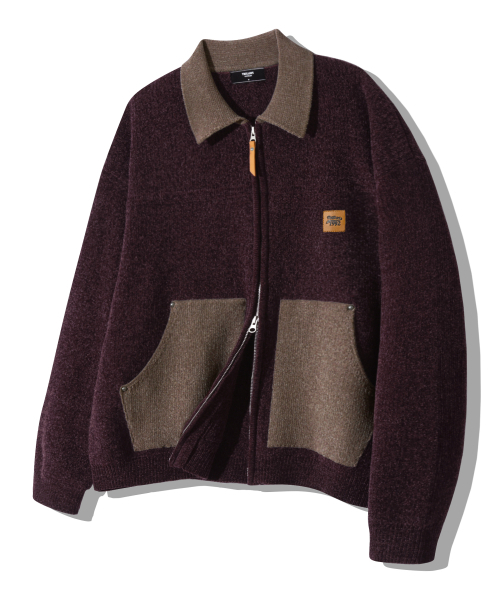 Color Work Wrap Jacket — цветная рабочая куртка, джекет (purple brown)