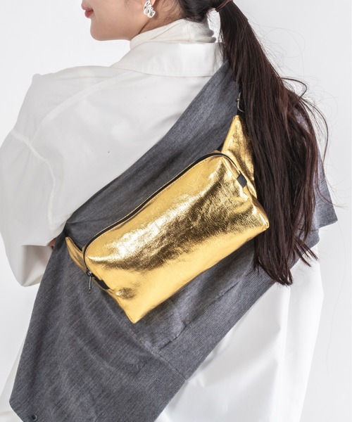 Jack Gomme（ジャックゴム）の「【JACK GOMME】ナイロン ボディバッグ ウェストポーチ　BLOOM（ボディバッグ/ウエストポーチ・レディース・ゴールド・FREE）」の9枚目の写真