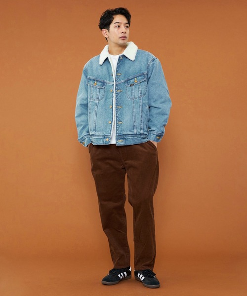 Lee（リー）の「Lee/リー【暖】ボアストームライダー アウター/コーデュロイセットアップ可（デニムジャケット・メンズ・ブラック/ブルー/インディゴブルー/ブラウン・SMALL/MEDIUM/LARGE/X-LARGE）」の18枚目の写真