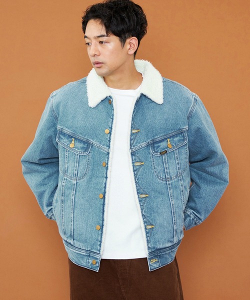 Lee（リー）の「Lee/リー【暖】ボアストームライダー アウター/コーデュロイセットアップ可（デニムジャケット・メンズ・ブラック/ブルー/インディゴブルー/ブラウン・SMALL/MEDIUM/LARGE/X-LARGE）」の7枚目の写真