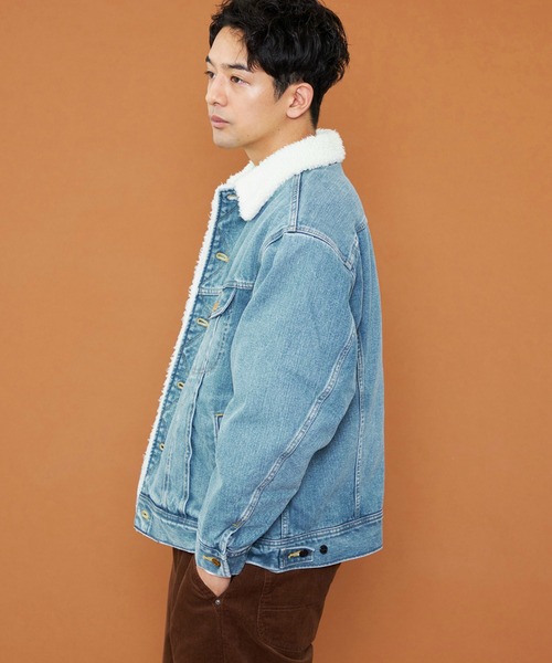 Lee（リー）の「Lee/リー【暖】ボアストームライダー アウター/コーデュロイセットアップ可（デニムジャケット・メンズ・ブラック/ブルー/インディゴブルー/ブラウン・SMALL/MEDIUM/LARGE/X-LARGE）」の8枚目の写真