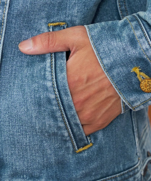 Lee（リー）の「Lee/リー【暖】ボアストームライダー アウター/コーデュロイセットアップ可（デニムジャケット・メンズ・ブラック/ブルー/インディゴブルー/ブラウン・SMALL/MEDIUM/LARGE/X-LARGE）」の14枚目の写真