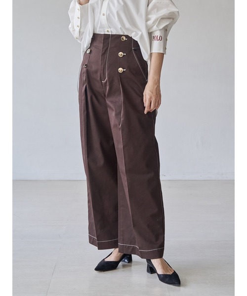 Dickies(ディッキーズ)の「【Dickies別注】マリンタックワイドパンツ(その他パンツ・レディース・ベージュ/ネイビー/ダークブラウン/ダークグリーン・SMALL/MEDIUM)」の1枚目の写真