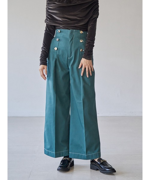 Dickies(ディッキーズ)の「【Dickies別注】マリンタックワイドパンツ(その他パンツ・レディース・ベージュ/ネイビー/ダークブラウン/ダークグリーン・SMALL/MEDIUM)」の3枚目の写真