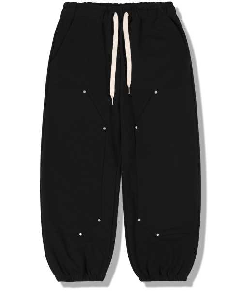 GUBIN(グビン)の「カーペンター ポイント スウェット ジョガーパンツ - ブラック(スウェットパンツ・レディース・その他・SMALL/MEDIUM)」の1枚目の写真