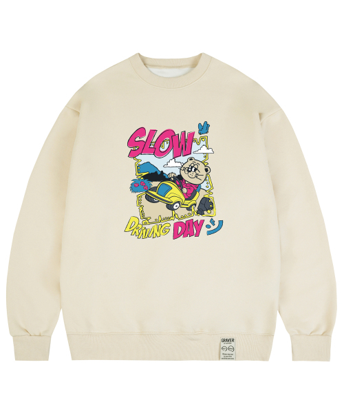 GRAVER（グレーバー）の「[ユニセックス]スロードライビングデイ スウェット_クリーム（スウェット・レディース・クリーム・SMALL/MEDIUM/LARGE/X-LARGE）」の2枚目の写真