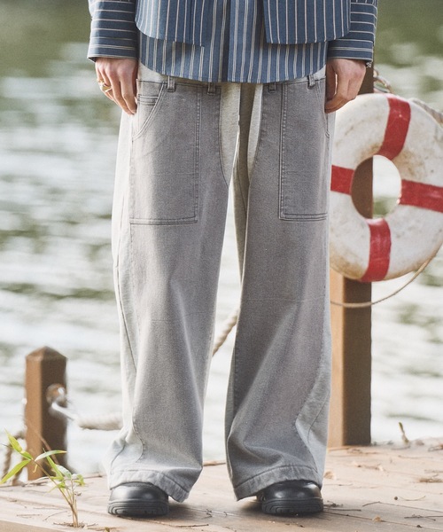 CASPER JOHN（キャスパージョン）の「Drill docking sweat pants/ドリルドッキングスウェットパンツ（スウェットパンツ・メンズ・ブラック/グレー・LARGE/MEDIUM/SMALL/X-SMALL）」の7枚目の写真