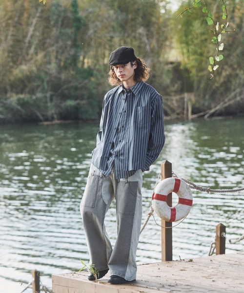 CASPER JOHN（キャスパージョン）の「Drill docking sweat pants/ドリルドッキングスウェットパンツ（スウェットパンツ・メンズ・ブラック/グレー・LARGE/MEDIUM/SMALL/X-SMALL）」の11枚目の写真